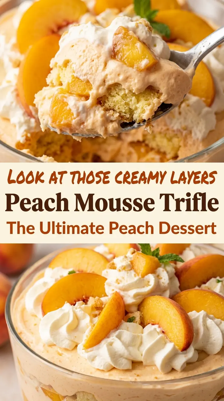 Peach Mousse Trifle fluffy layered dessert
