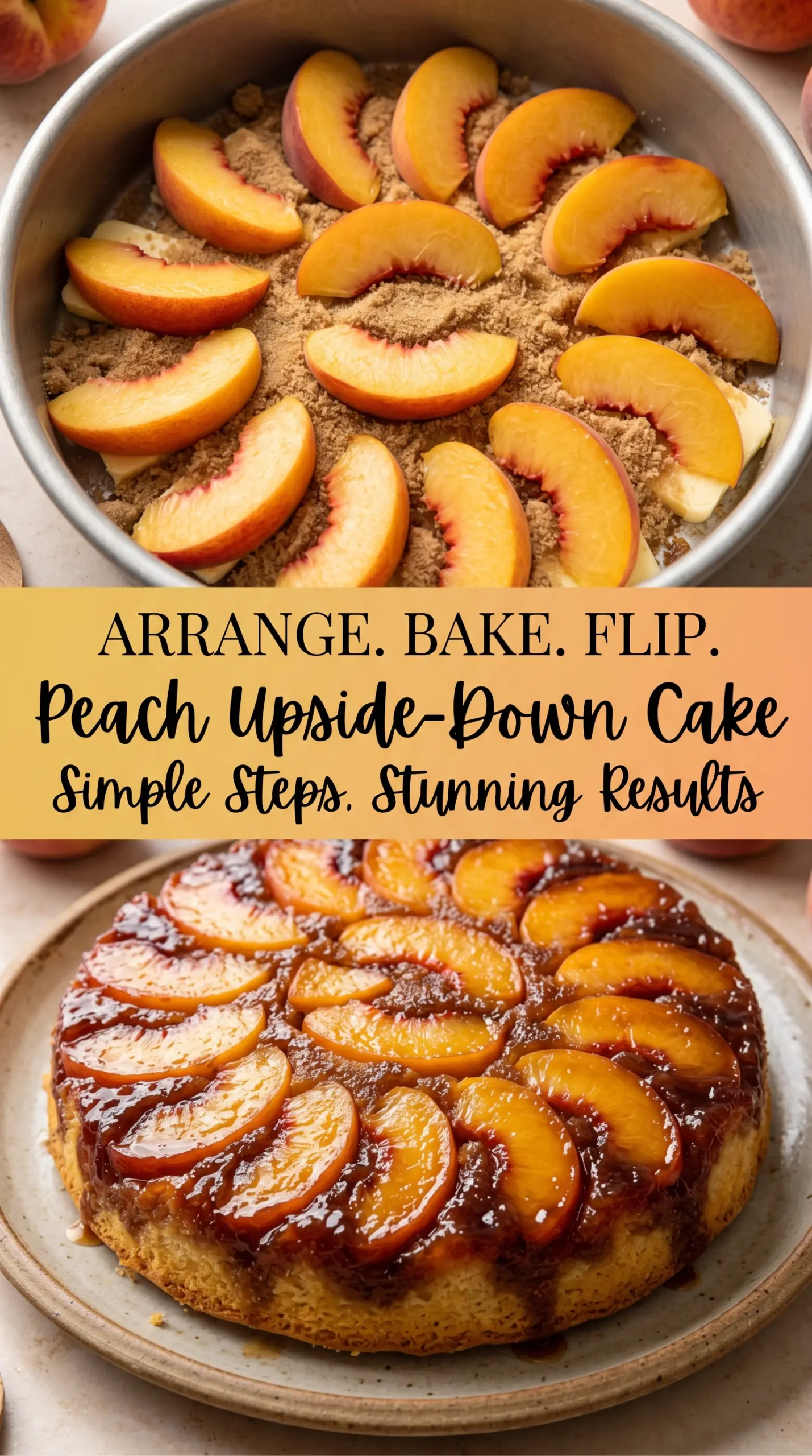 Peach Upside-Down Cake juicy caramelized soft vanilla