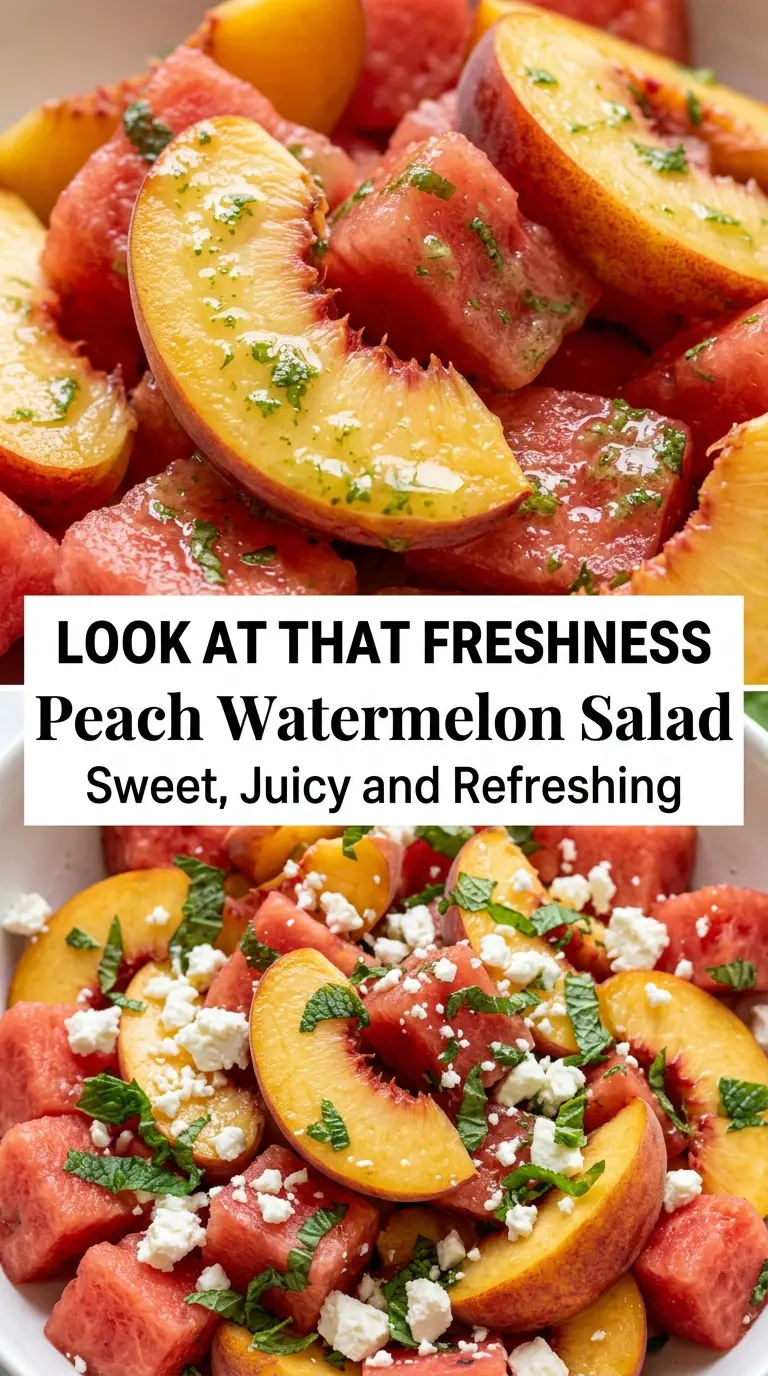 Peach Watermelon Salad with Feta and Fresh Mint fresh sweet