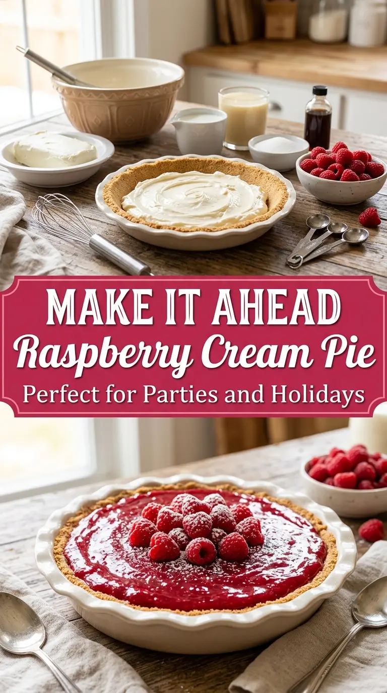 Raspberry Cream Pie creamy raspberry layers