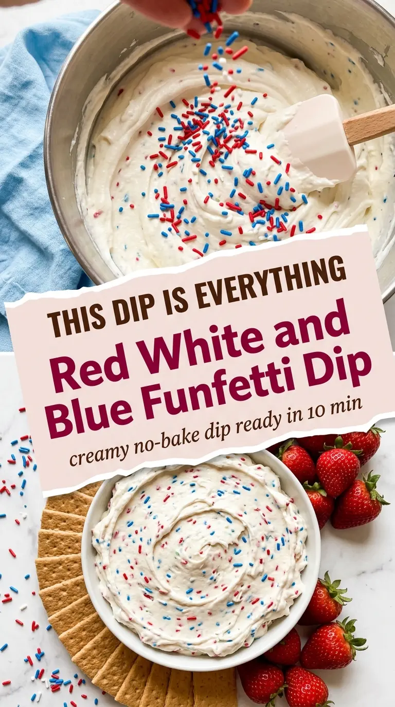Red White and Blue Funfetti Dip