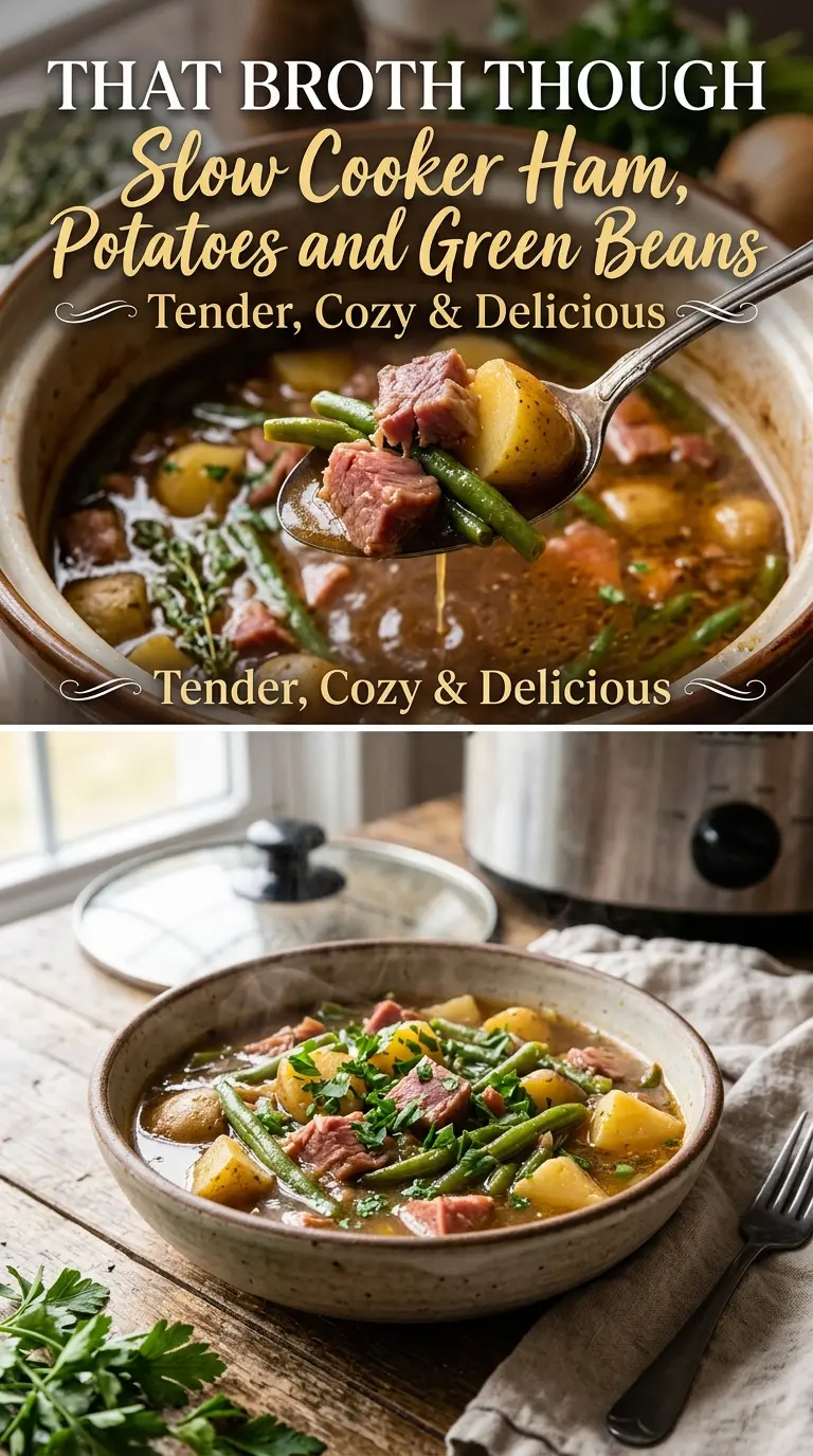 Slow Cooker Ham, Potatoes and Green Beans