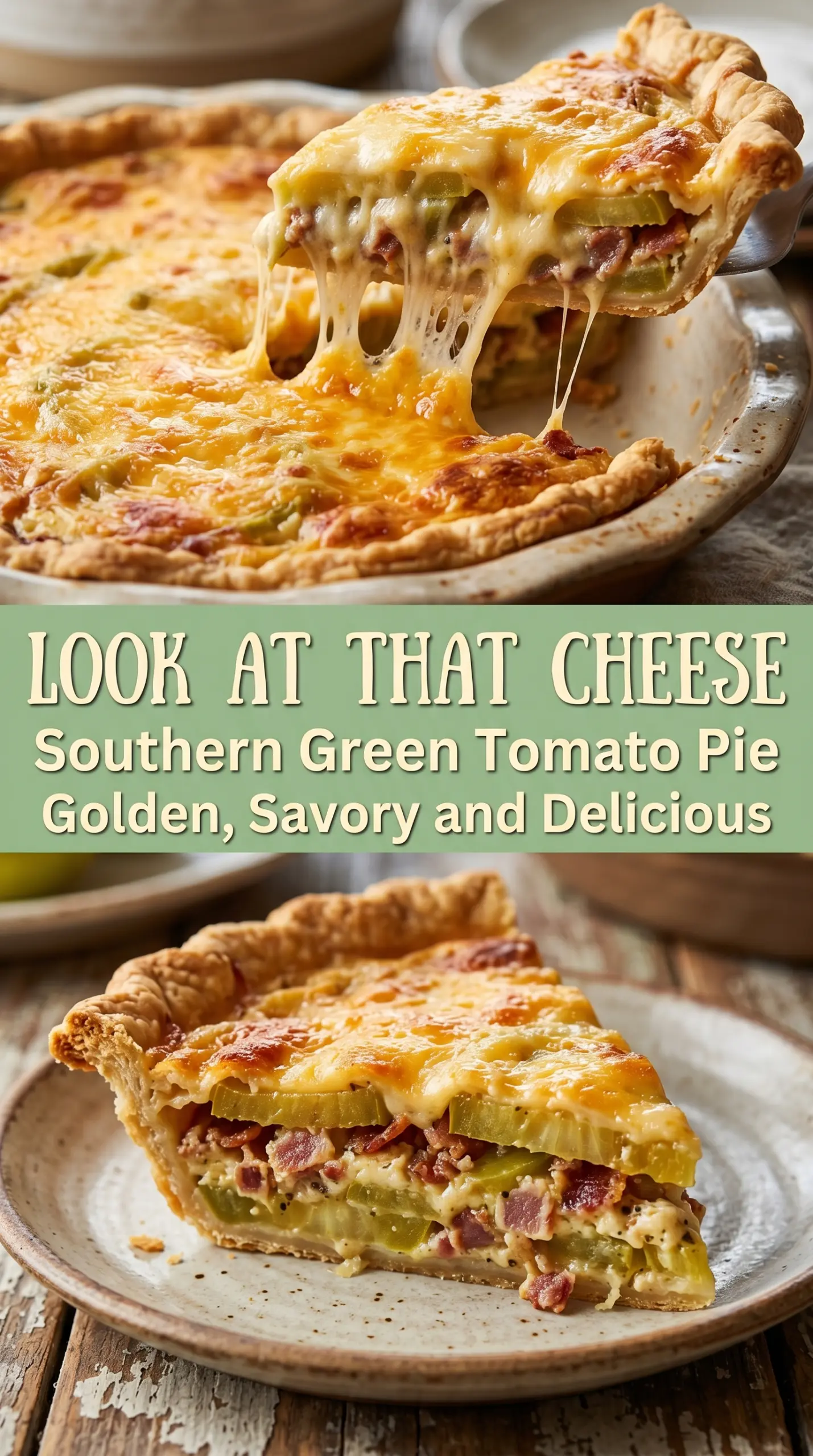 Southern green tomato pie savory cheesy