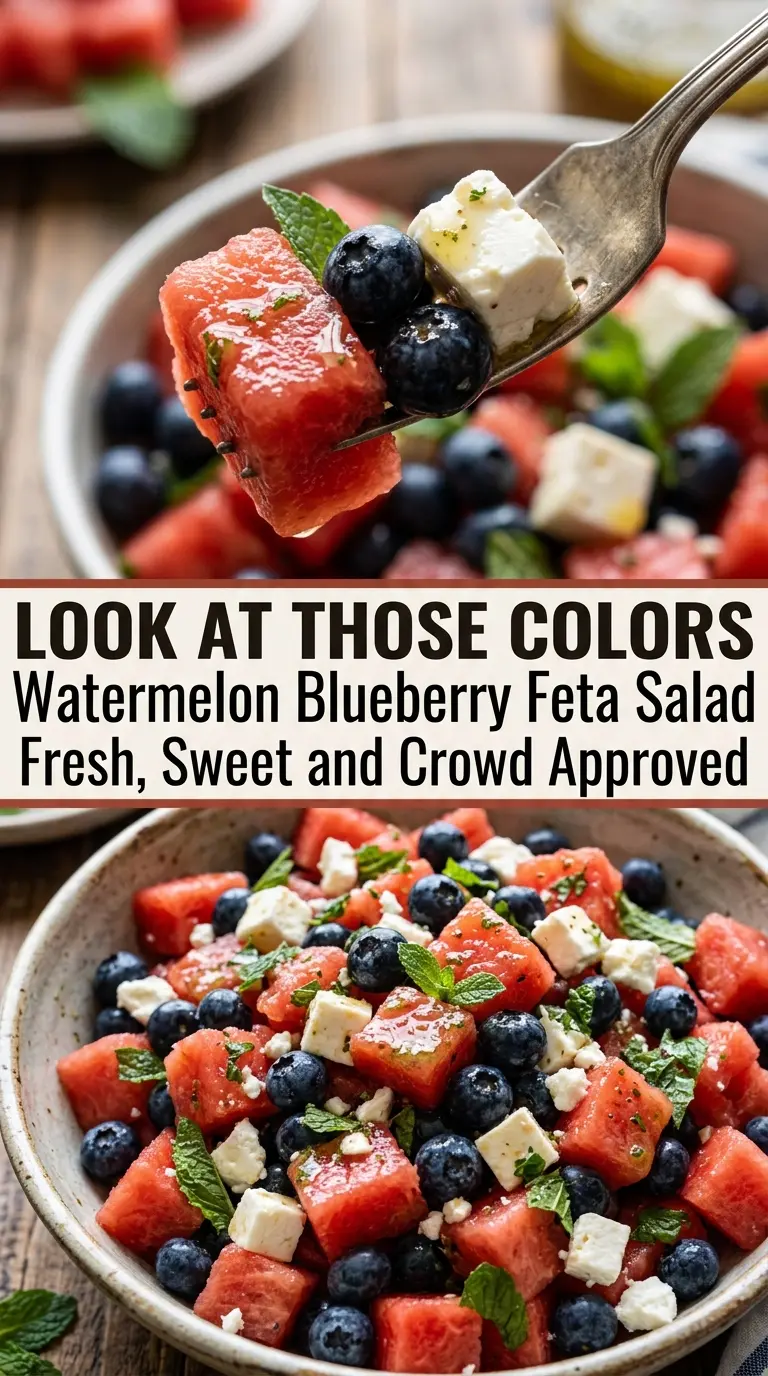Watermelon Blueberry Feta Salad fresh juicy mint