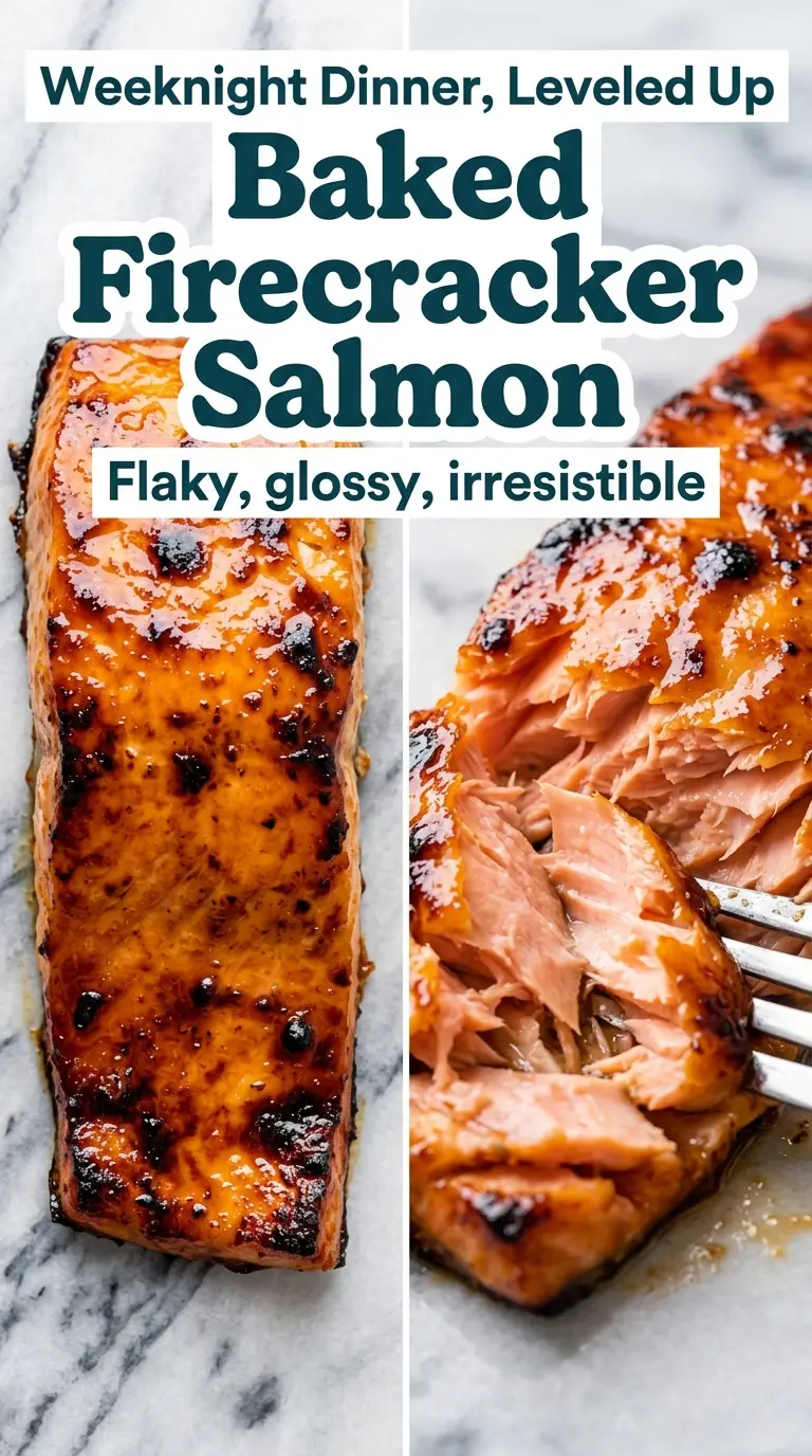 Baked firecracker salmon sticky glazed, caramelized