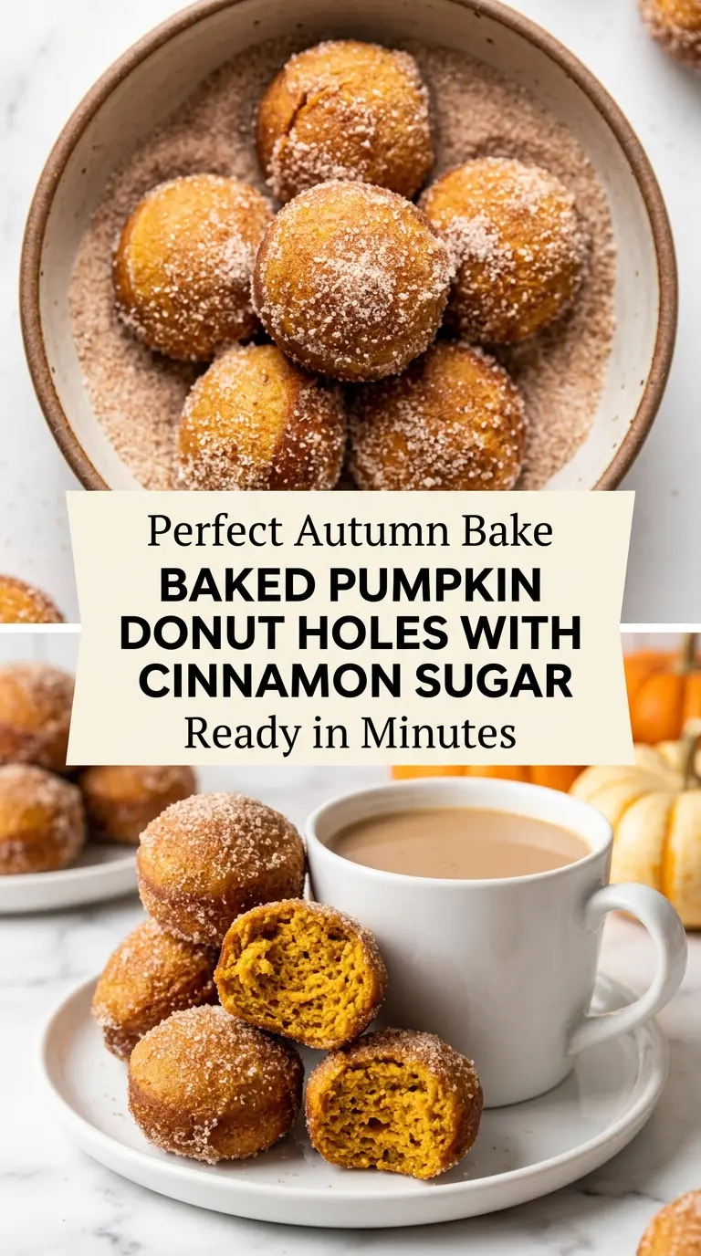Baked Pumpkin Donut Holes with Cinnamon Sugar