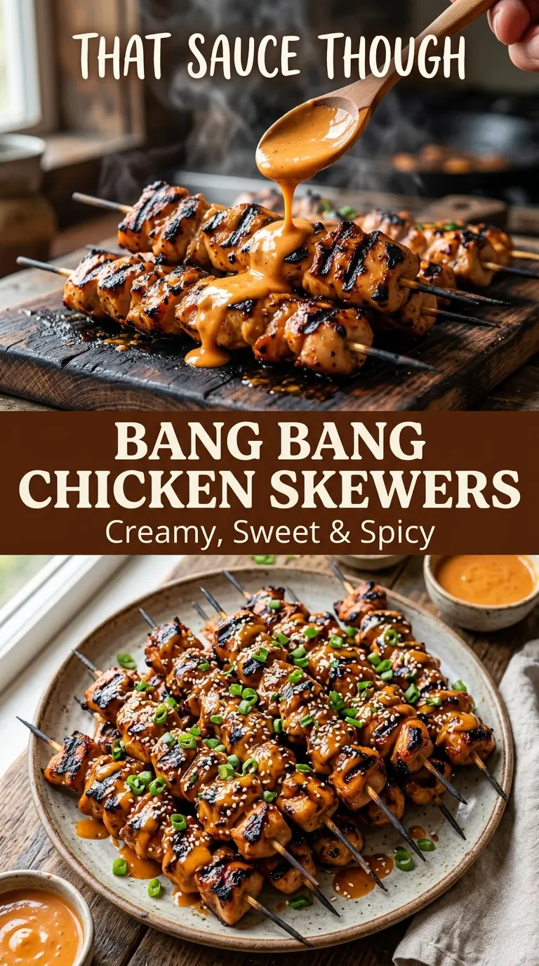 Bang Bang Chicken Skewers