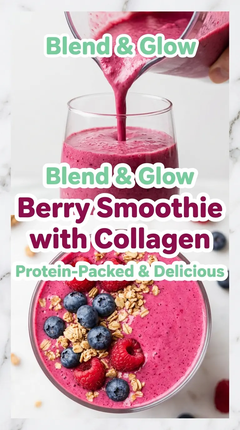 Berry Smoothie with Collagen thick pink creamy