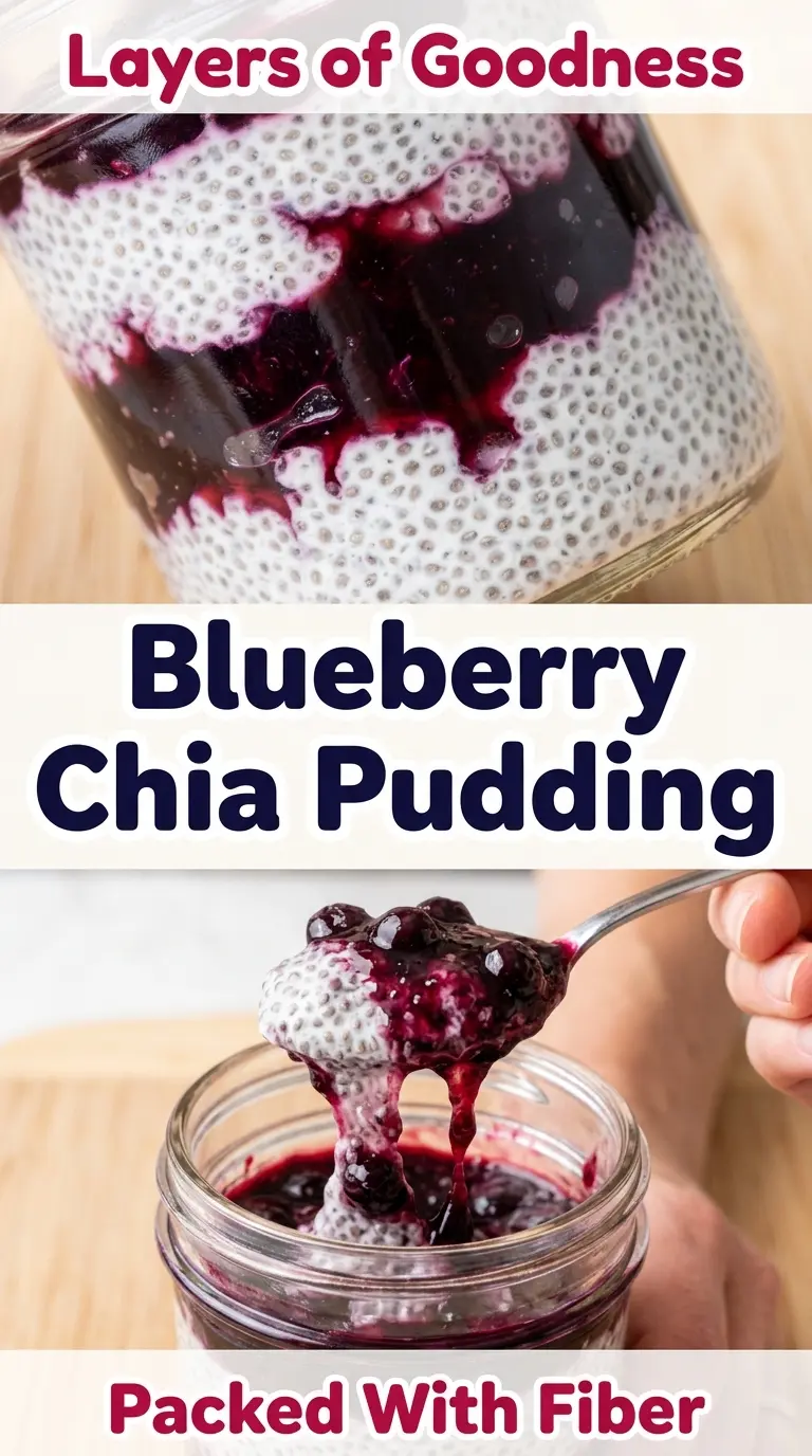 Blueberry chia pudding creamy layered make-ahead
