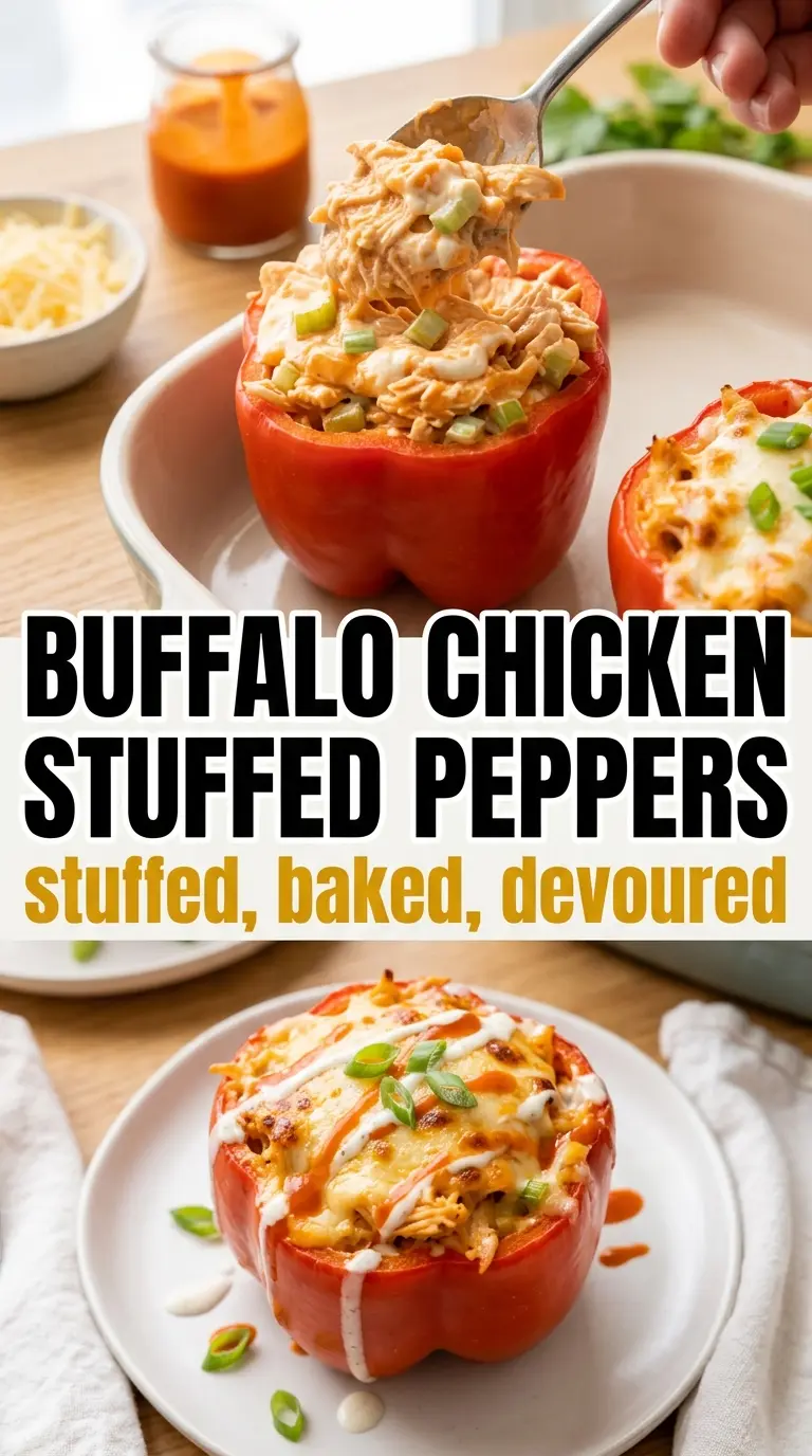 Buffalo Chicken Stuffed Peppers creamy spicy