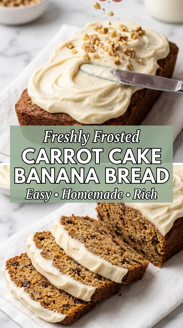 Carrot Cake Banana Bread with Cream Cheese Frosting moist spiced frosted loaf