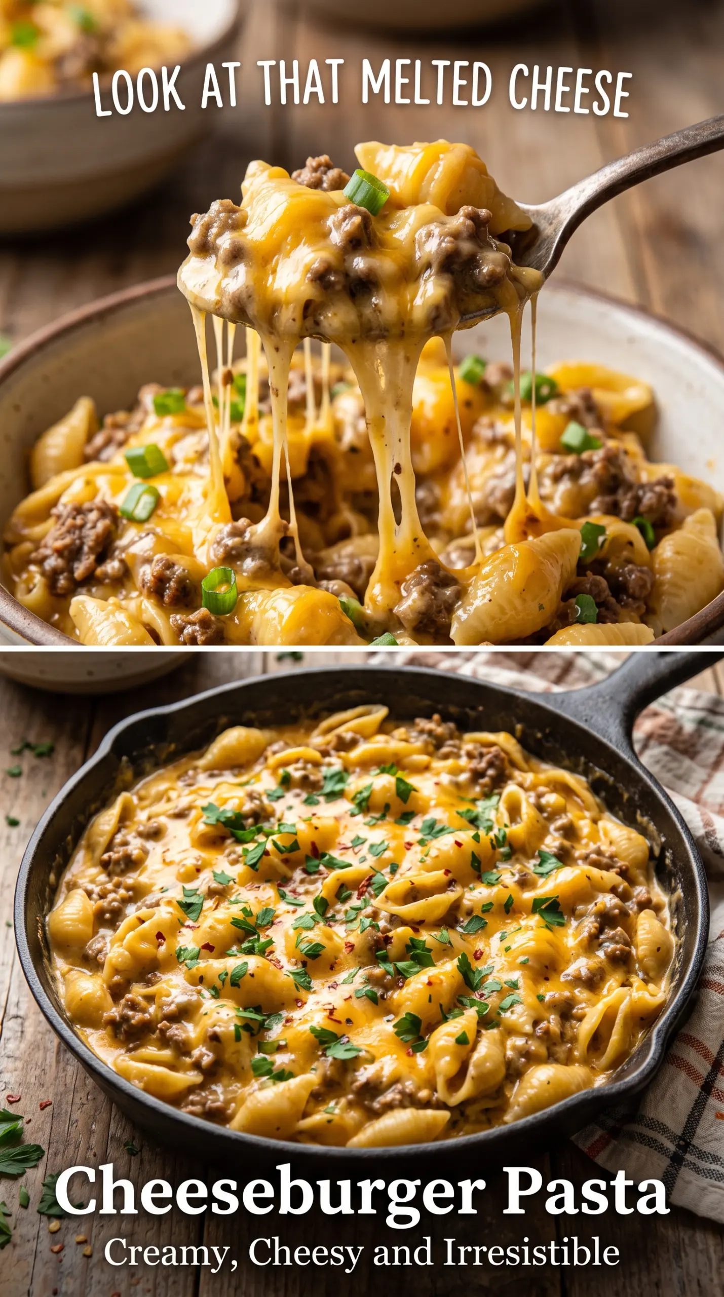 Cheeseburger Pasta Recipe creamy cheesy one-pot