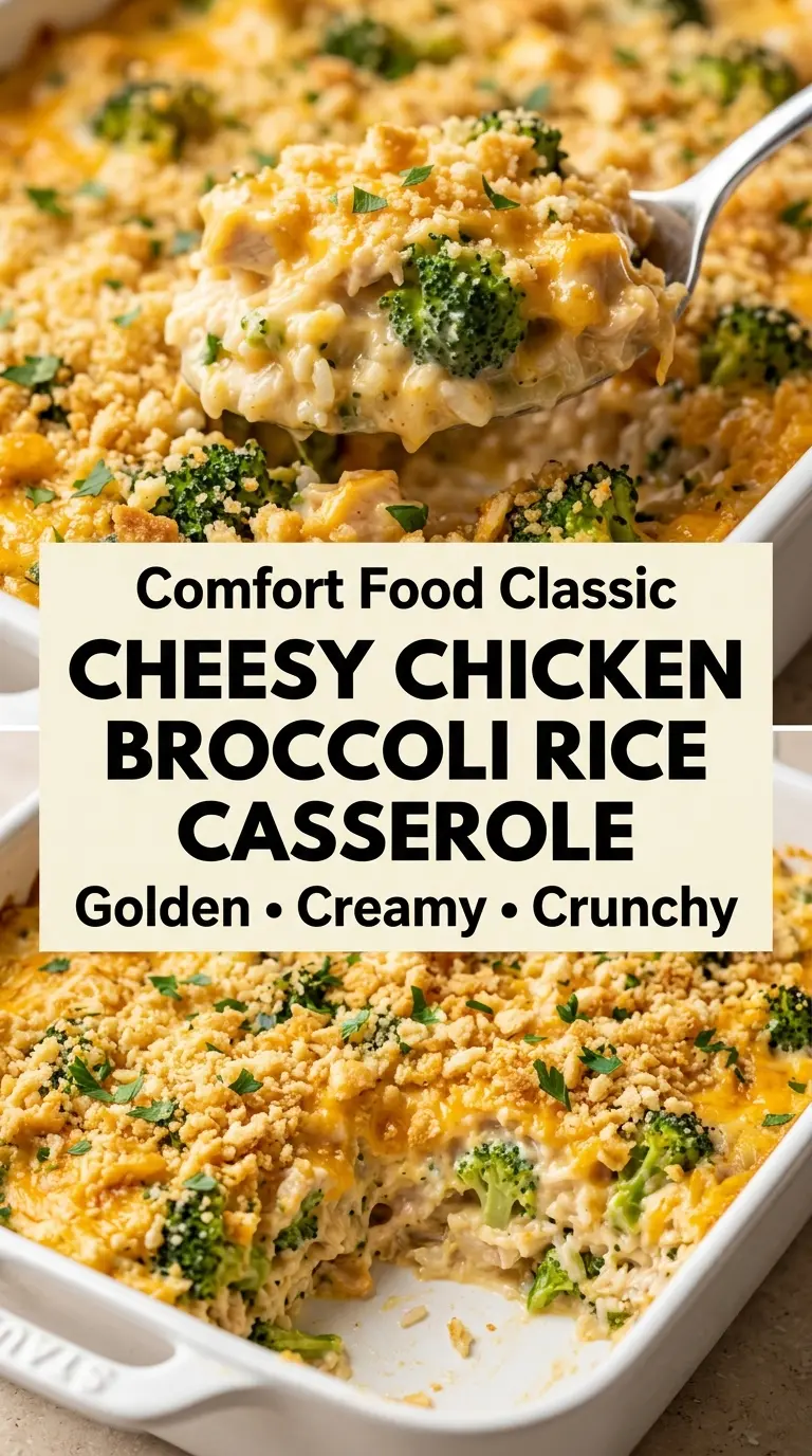 Cheesy Chicken Broccoli Rice Casserole with Ritz Cracker Topping