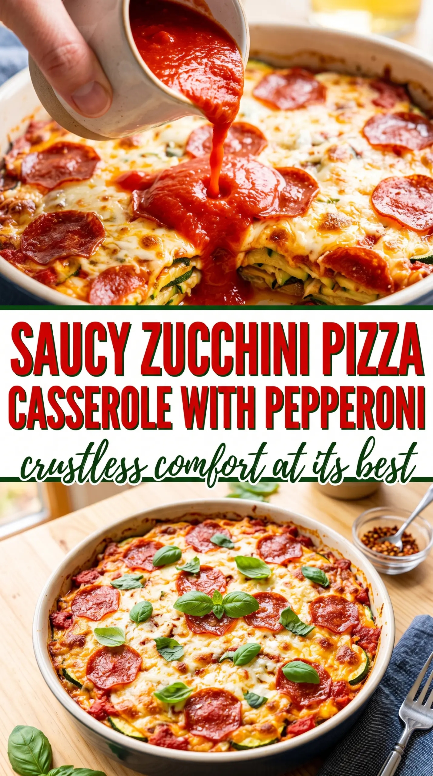 Cheesy Zucchini Pizza Casserole
