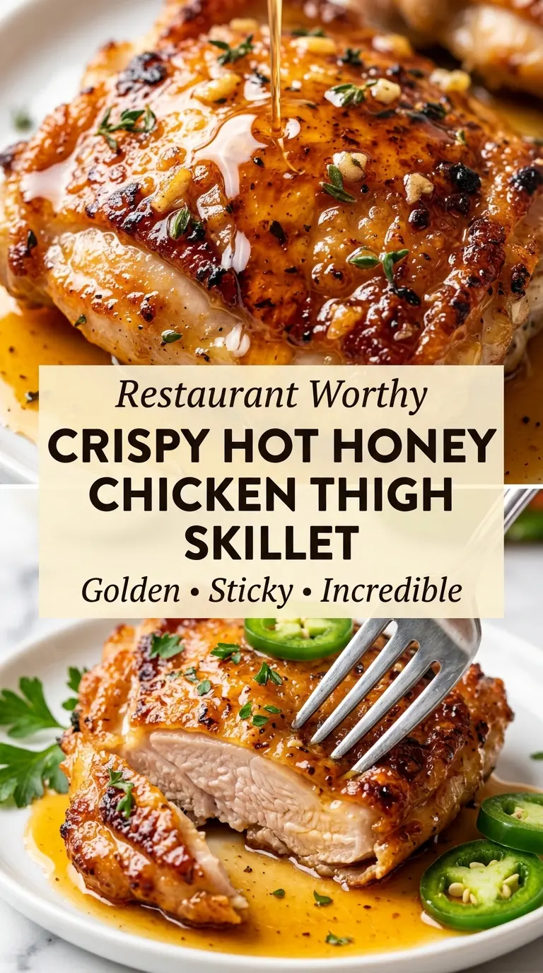 Crispy Hot Honey Chicken Thigh Skillet
