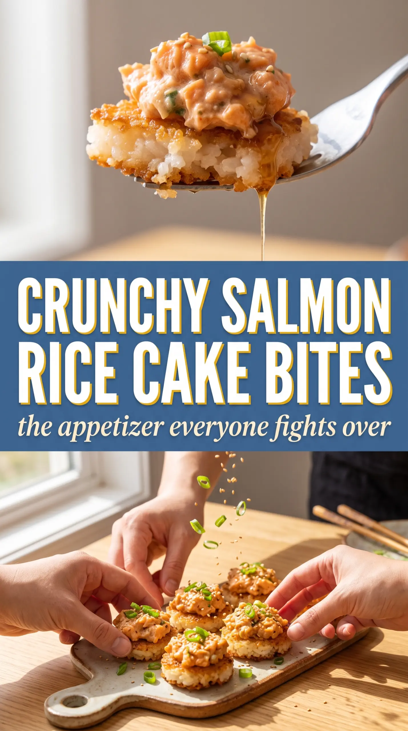 Crispy Rice Salmon Bites (Spicy Salmon Rice Cakes)