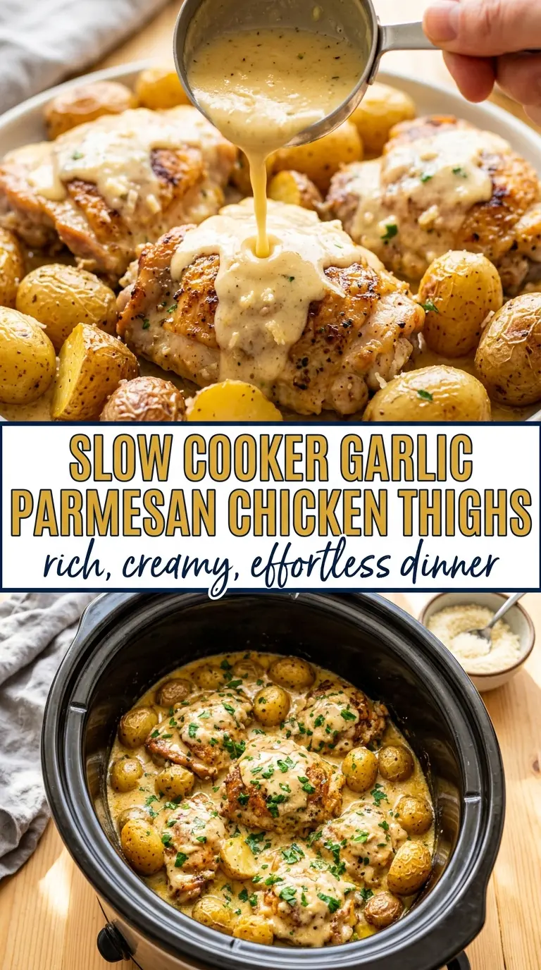 Crockpot Garlic Parmesan Chicken and Potatoes