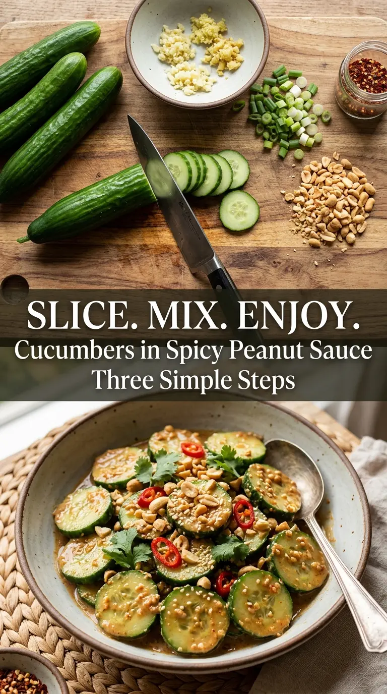 Cucumbers in Spicy Peanut Sauce crisp creamy spicy