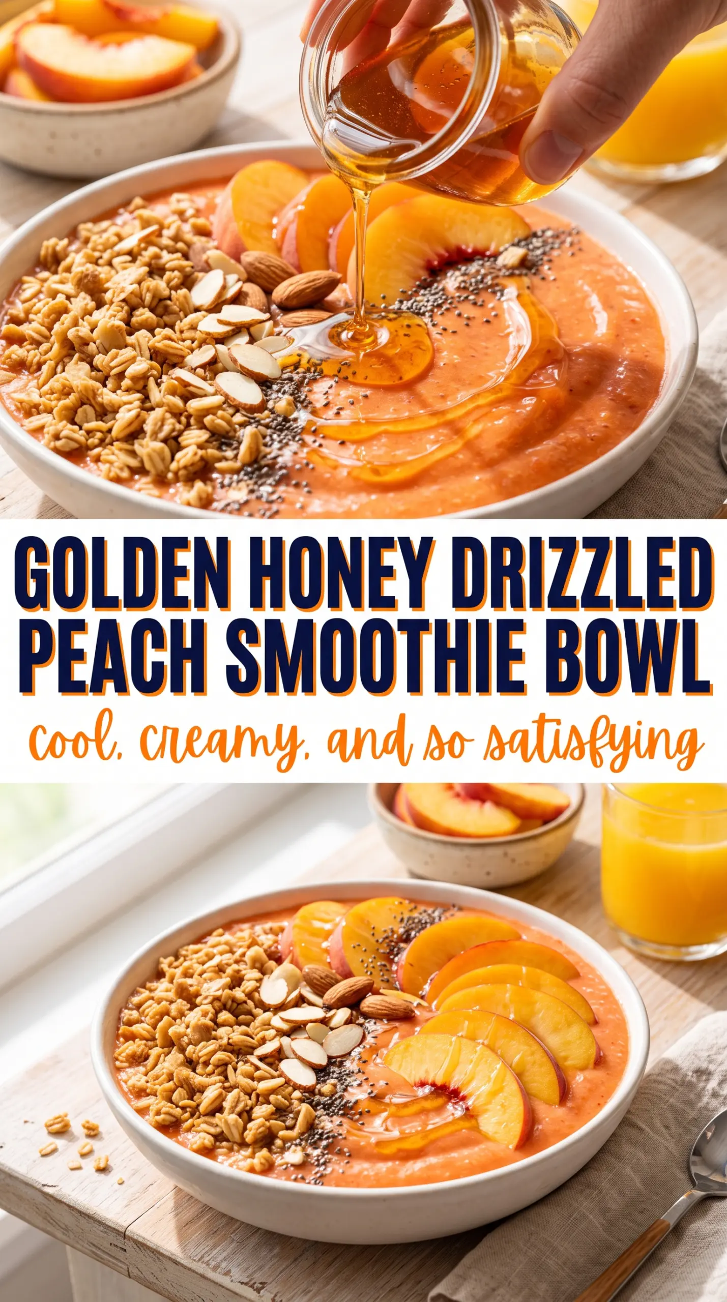Frozen Peach Vanilla Smoothie Bowl