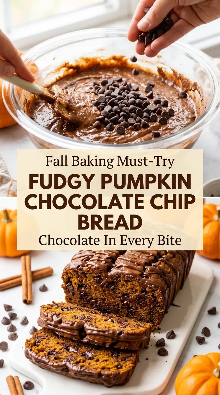 Fudgy Pumpkin Chocolate Chip Bread rich chocolatey moist