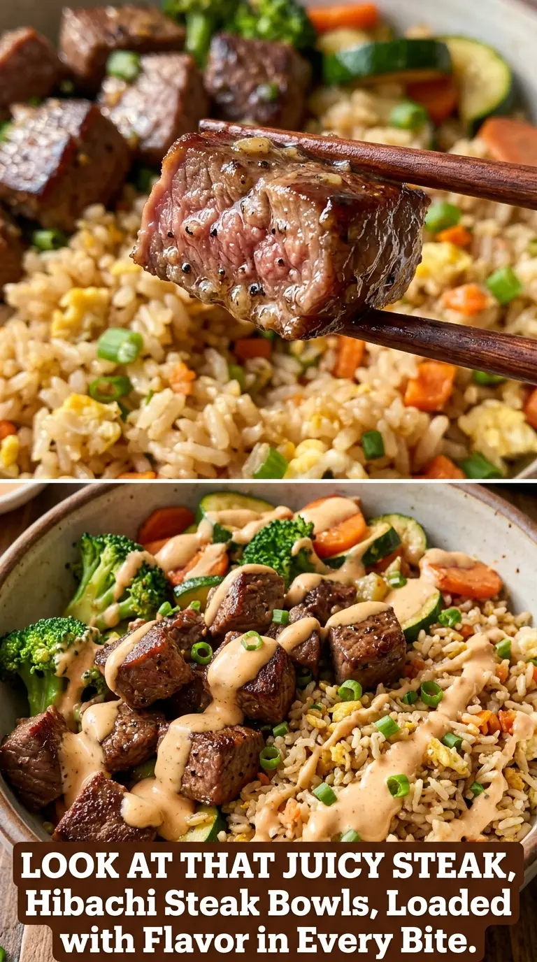Hibachi Steak Bowls savory saucy rice