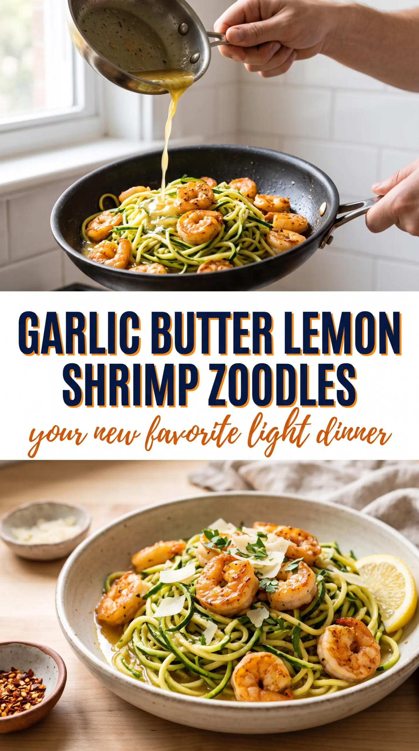 Lemon Garlic Shrimp Zucchini Noodles bright buttery