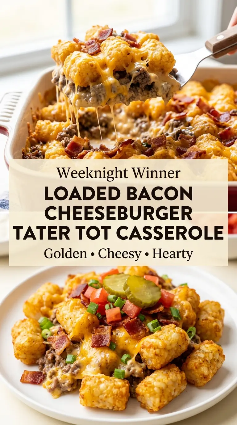 Loaded Bacon Cheeseburger Tater Tot Casserole