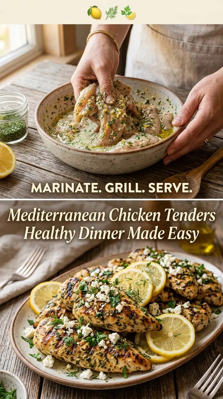 Mediterranean Chicken Tenders juicy lemony herb-crusted