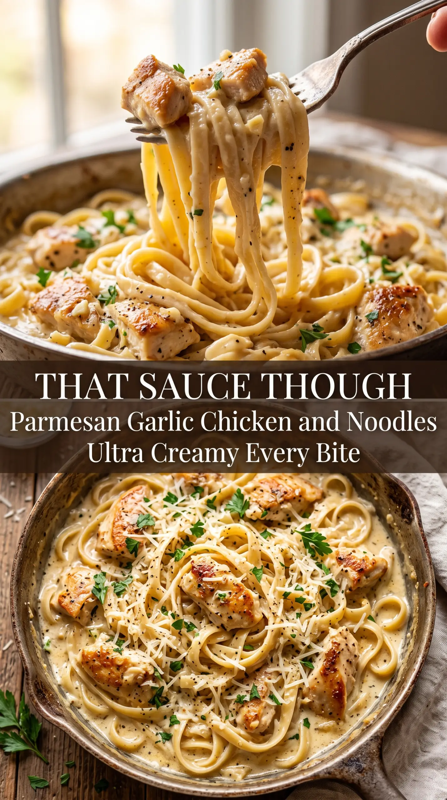 Parmesan Garlic Chicken and Noodles creamy garlic Parmesan