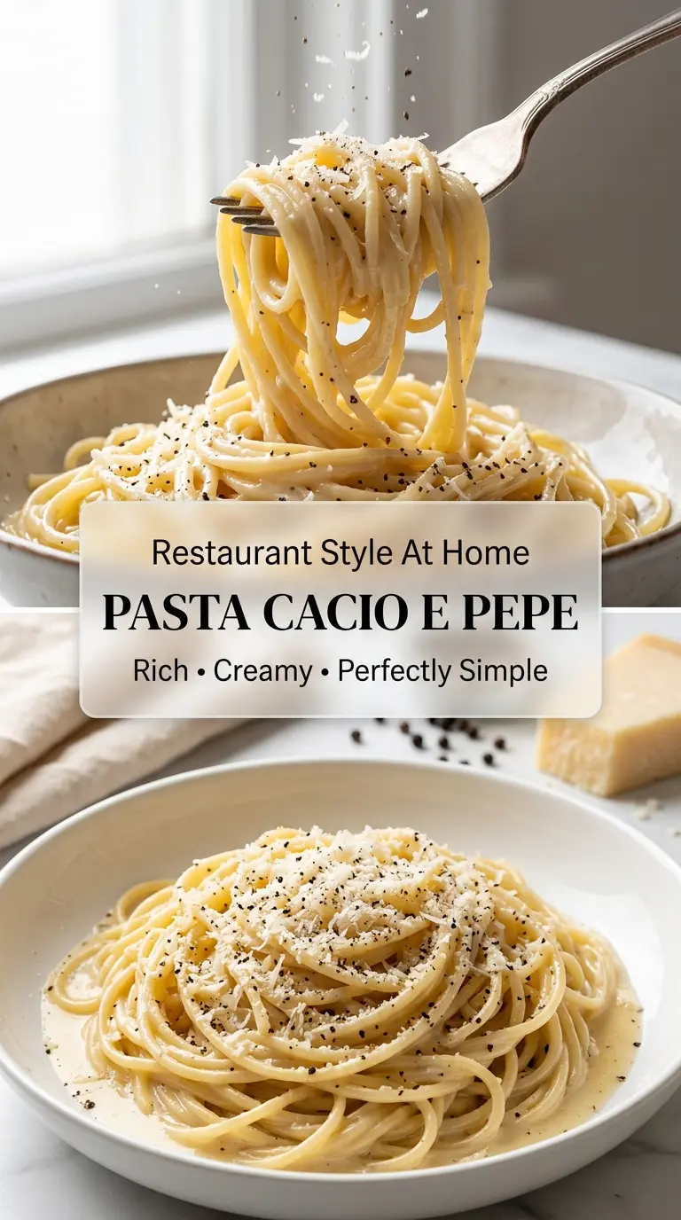 Pasta cacio e pepe silky peppery cheese
