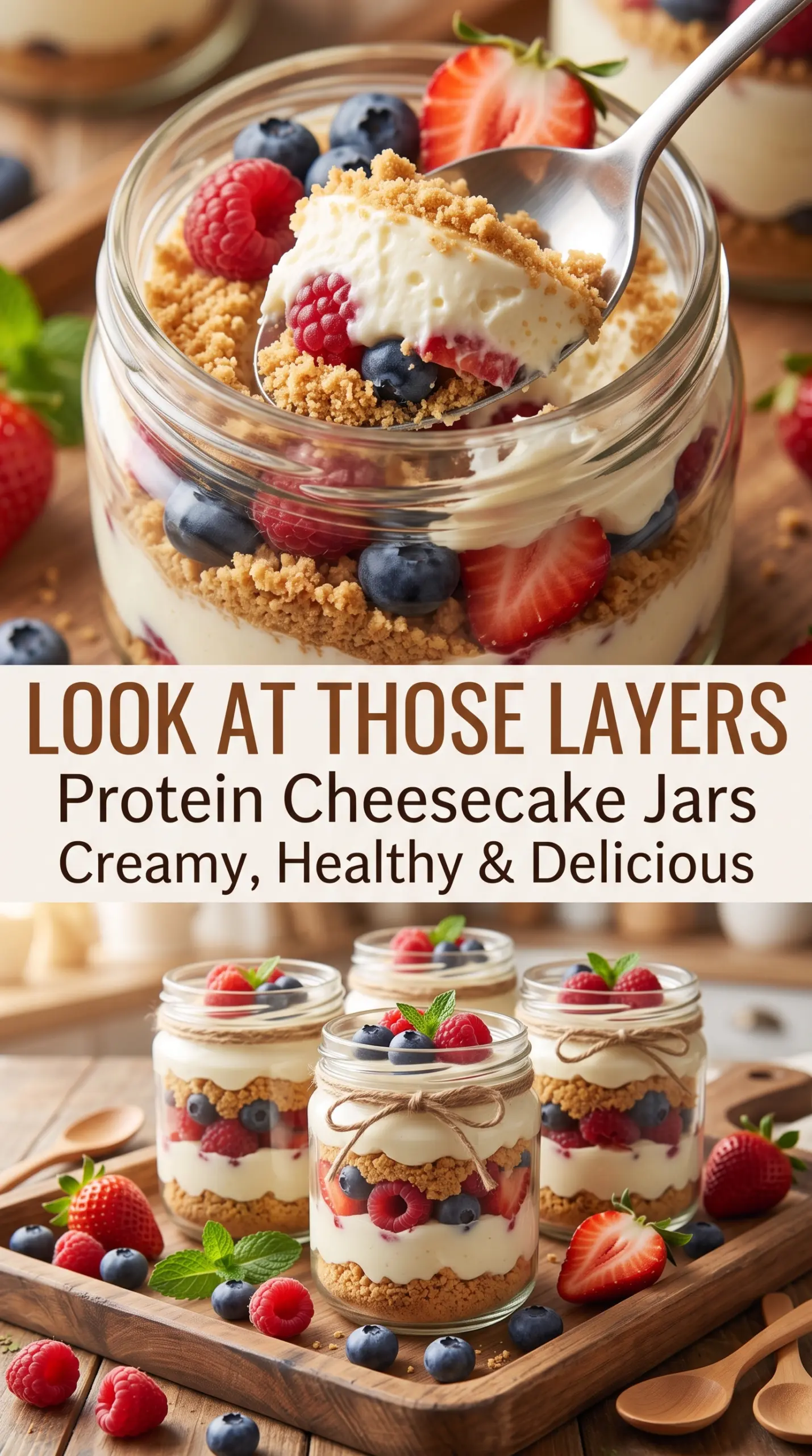 Protein Cheesecake Jars creamy no-bake