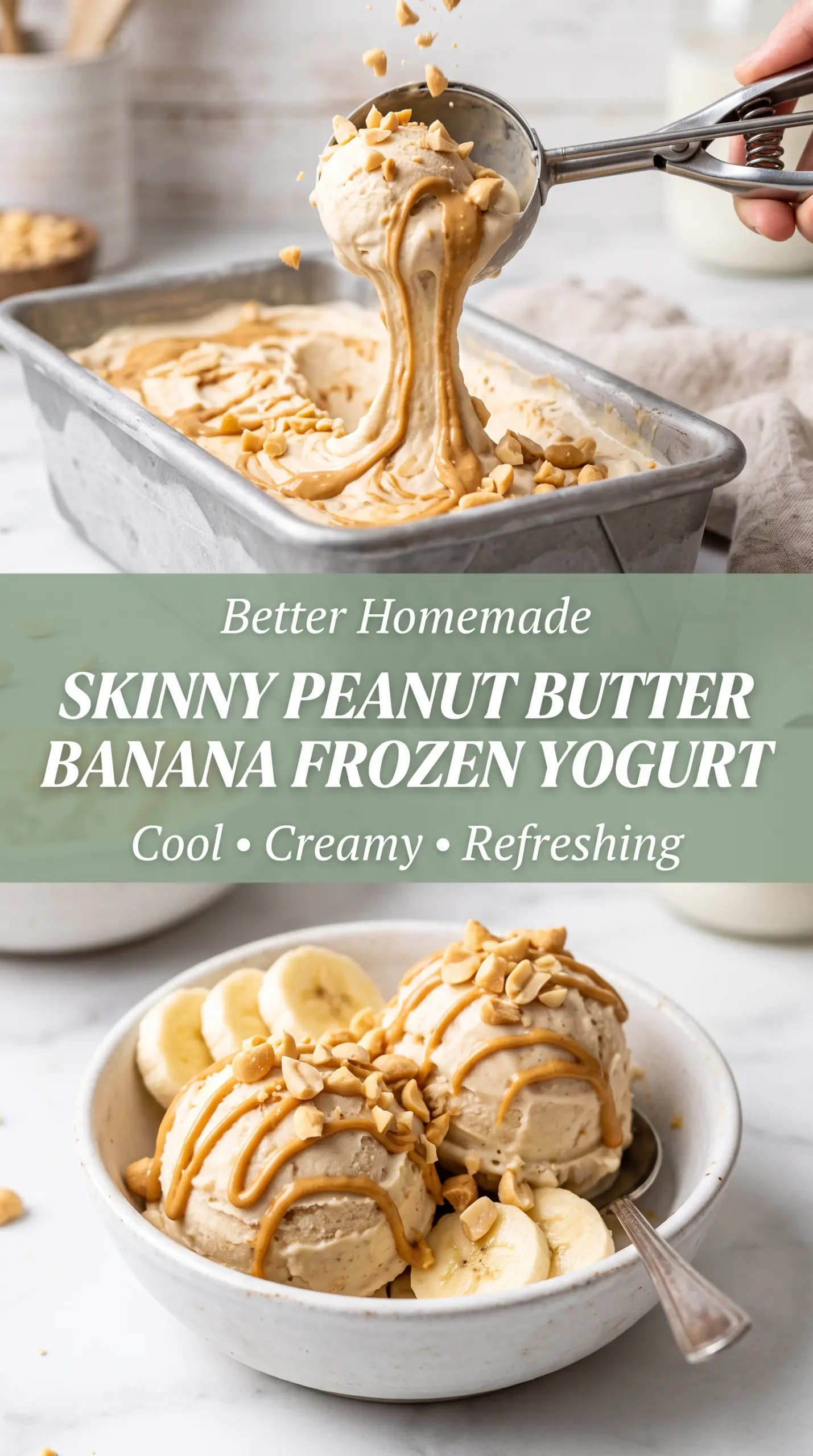 Skinny Peanut Butter Banana Frozen Yogurt