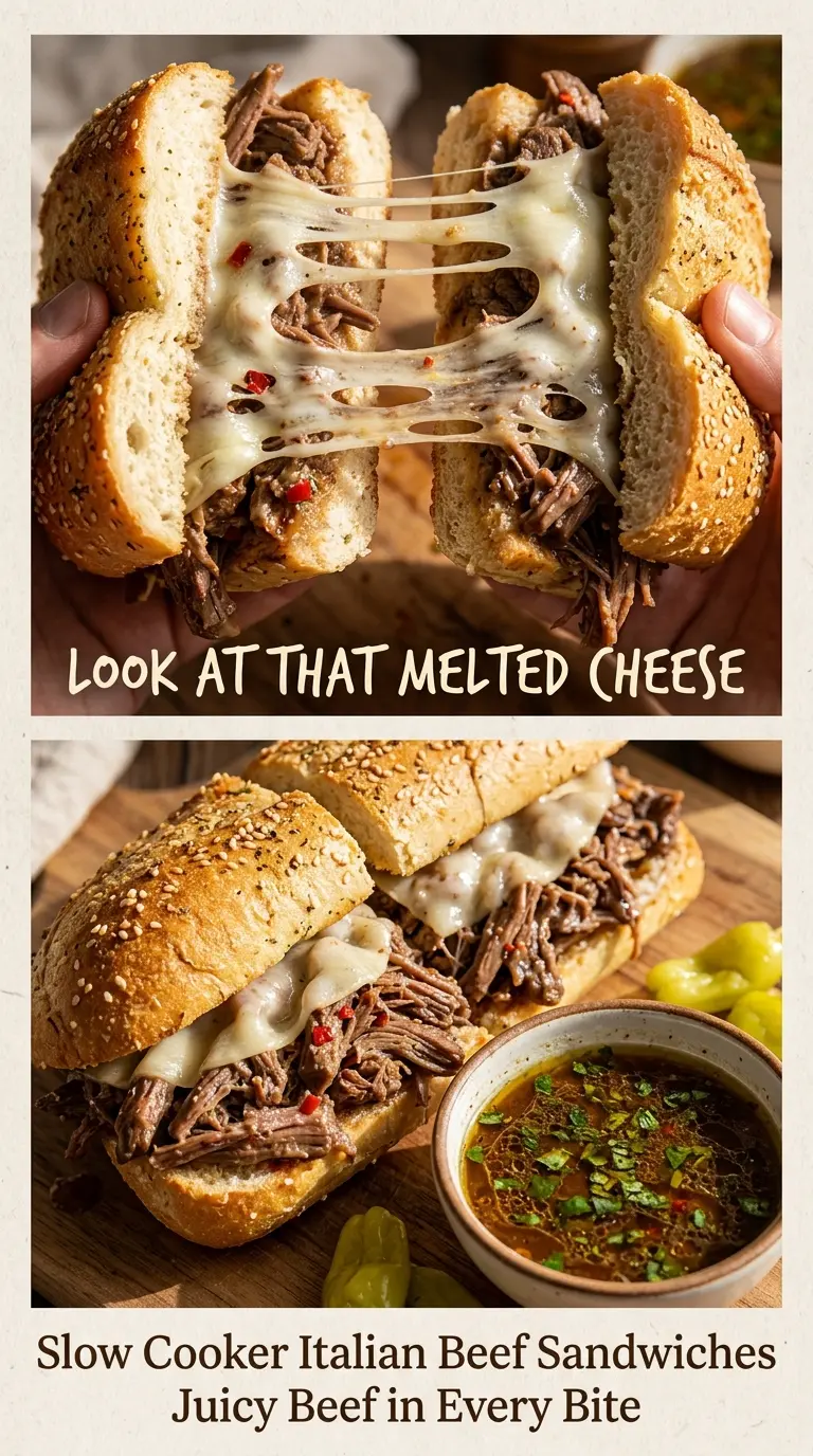 Slow Cooker Italian Beef Sandwiches