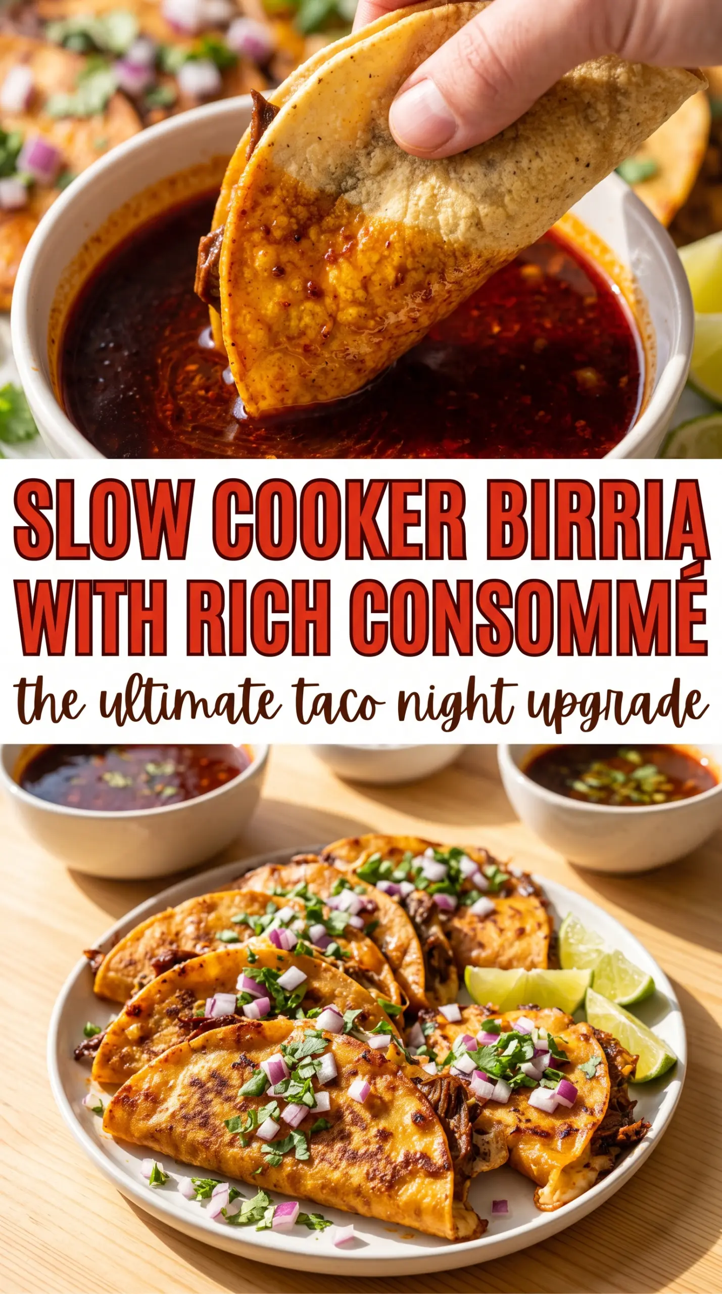 Mexican birria crockpot recipe, smoky beef, shredded tacos