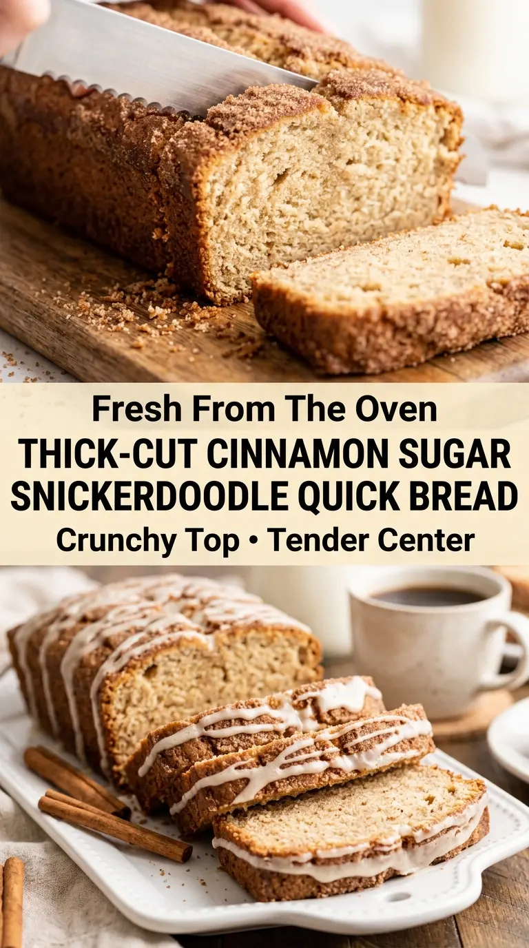 Thick-Cut Cinnamon Sugar Snickerdoodle Quick Bread soft buttery