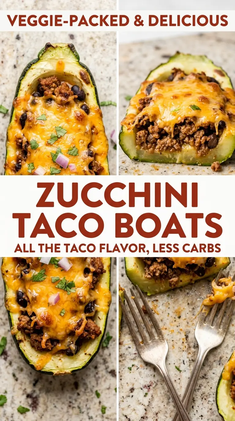 Zucchini Taco Boats roasted cheesy low-carb