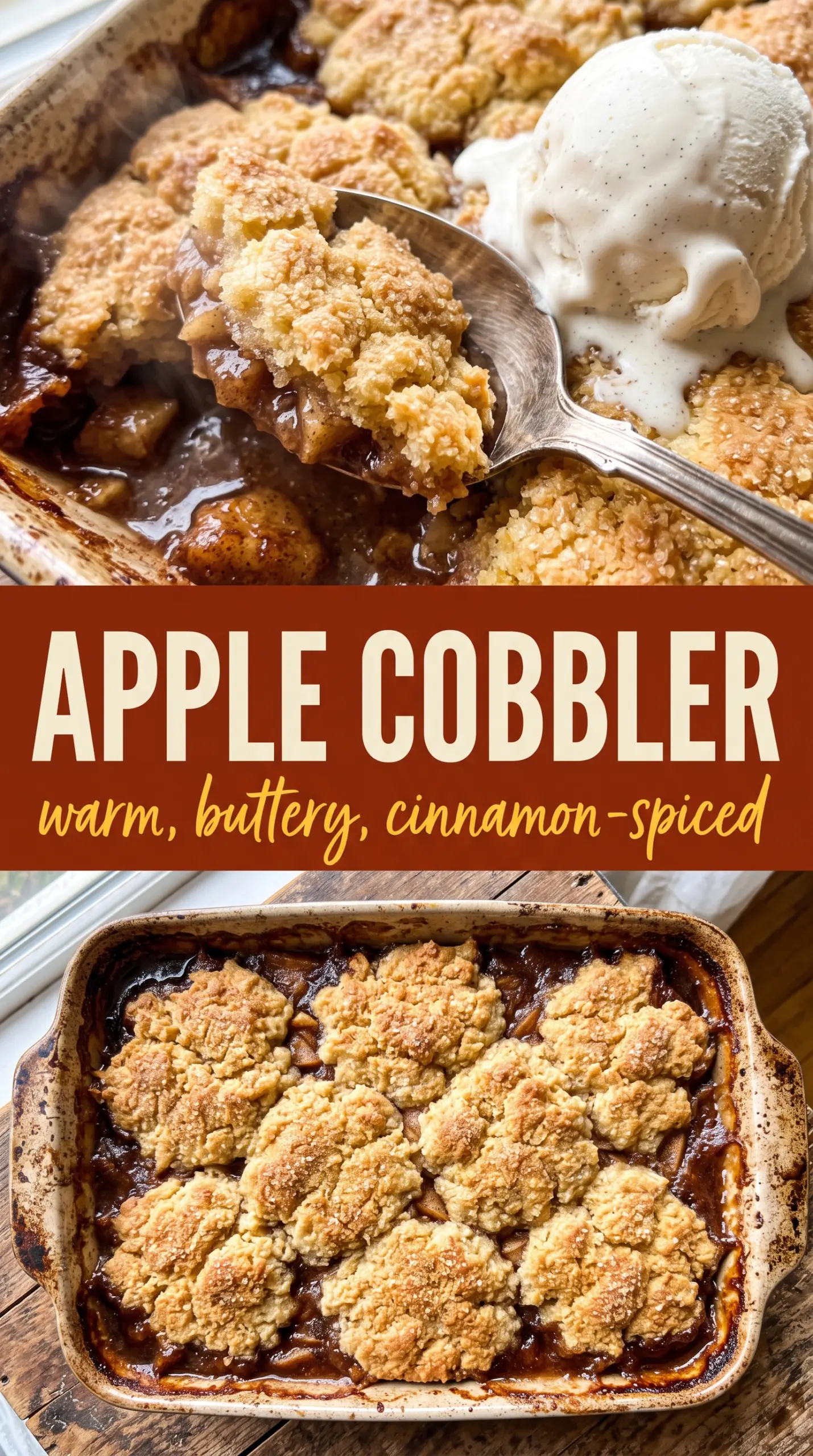 Apple Cobbler warm cinnamon, buttery