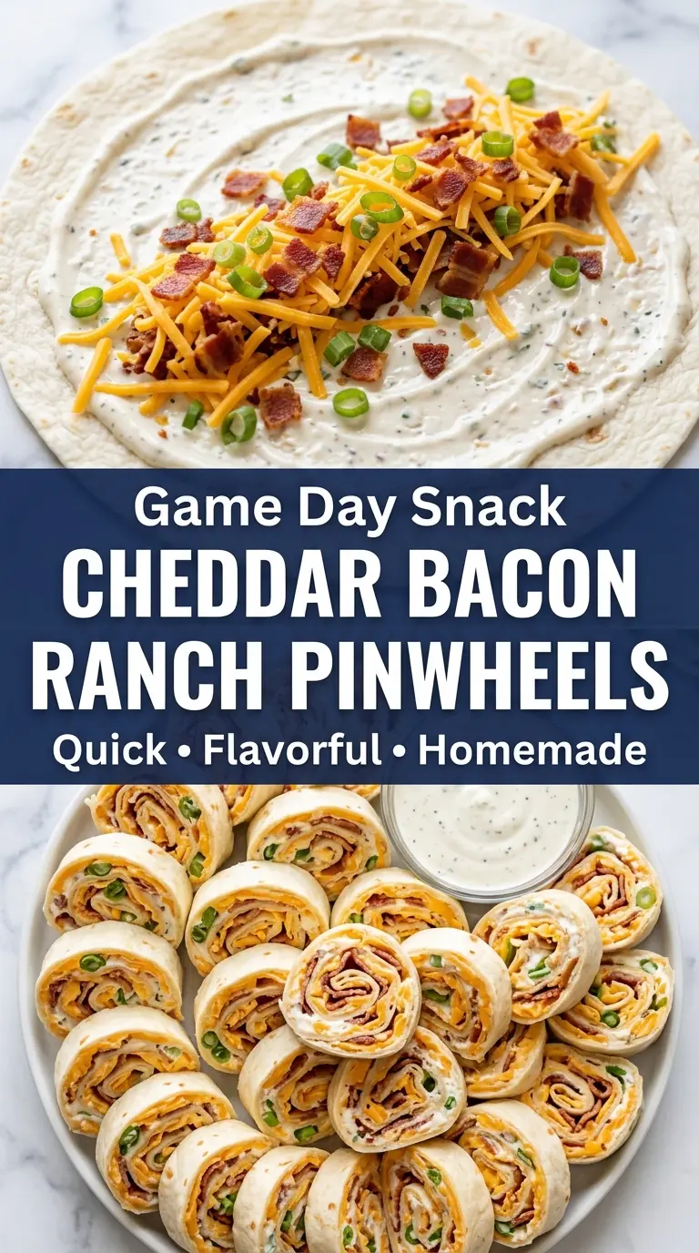 Cheddar Bacon Ranch Pinwheels creamy cheesy bite-size