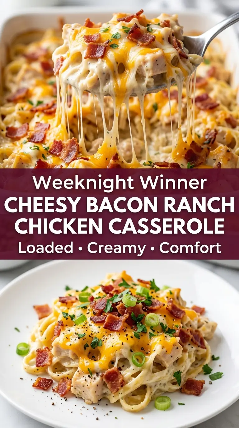 Cheesy Bacon Ranch Chicken Casserole creamy cheesy baked