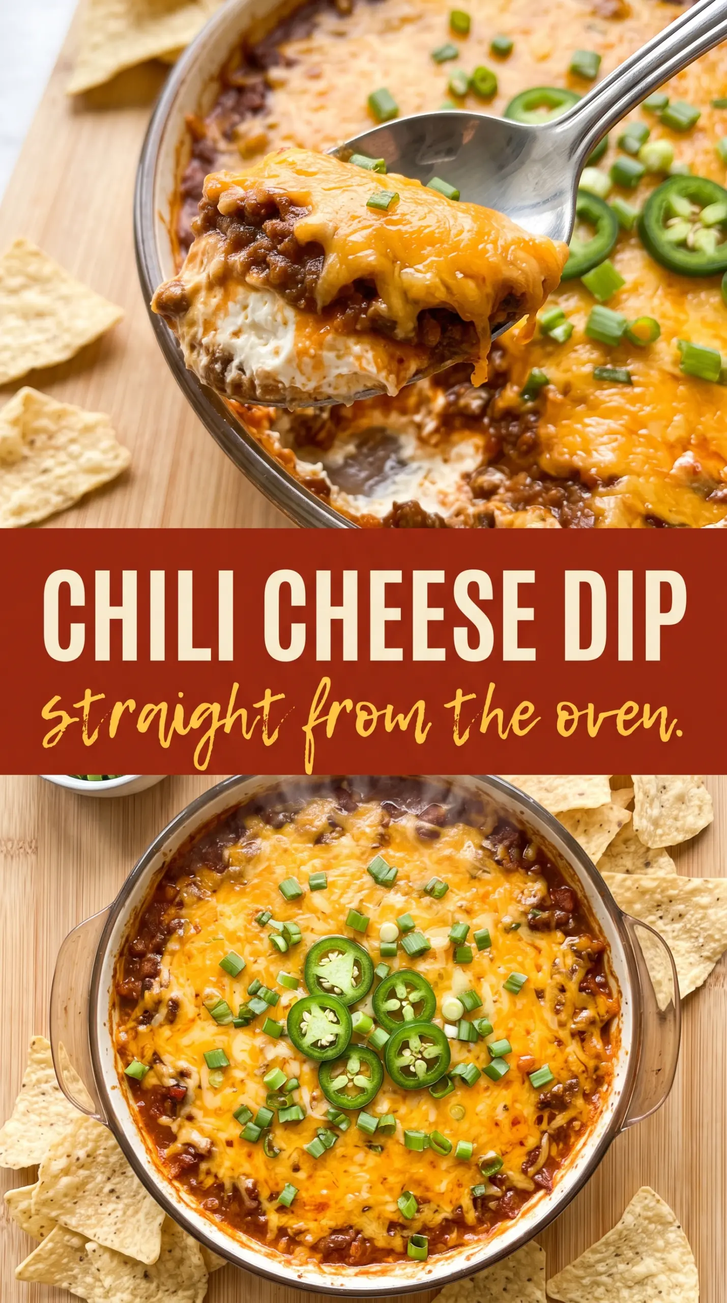 Chili cheese dip creamy cheesy bubbly