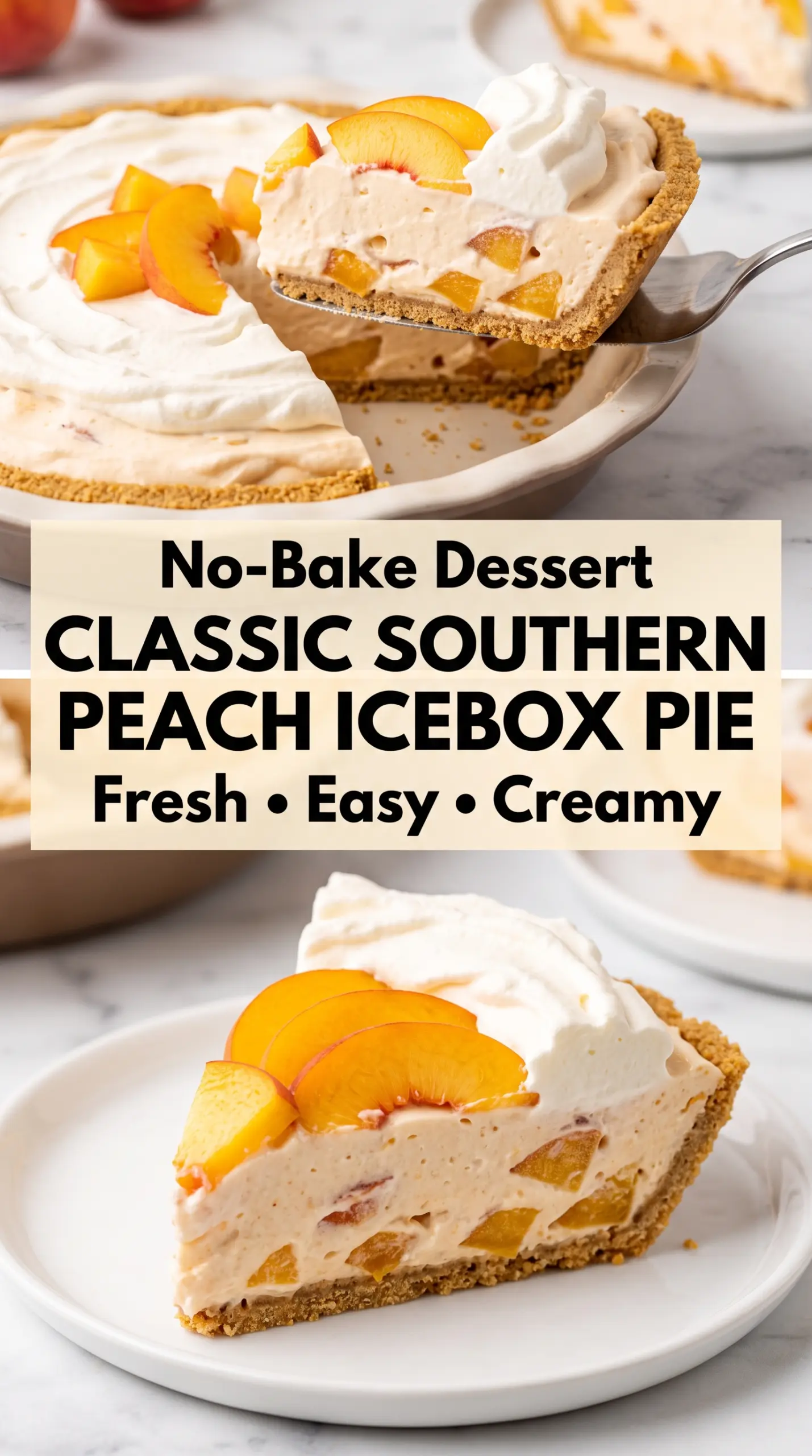 Classic Southern Peach Icebox Pie creamy peach dessert