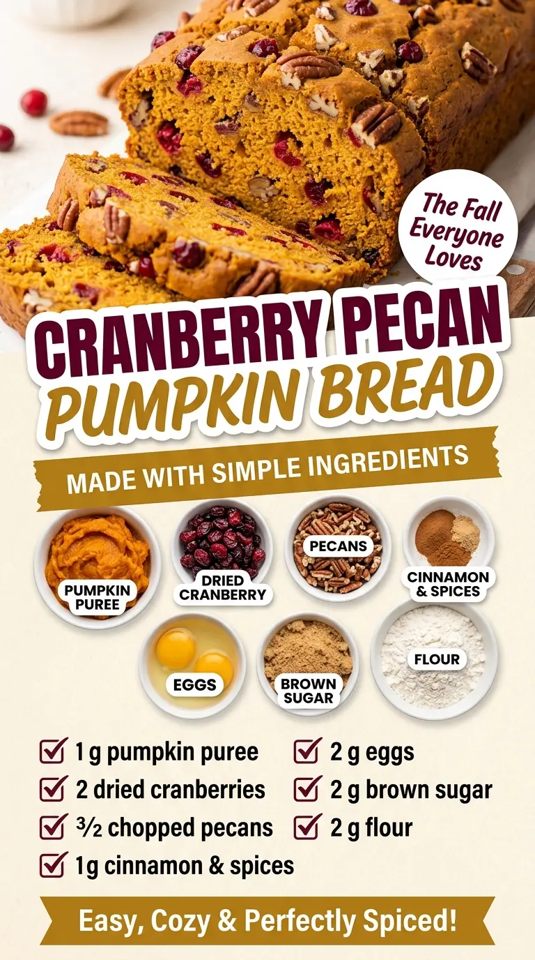 Cranberry Pecan Pumpkin Bread soft moist golden