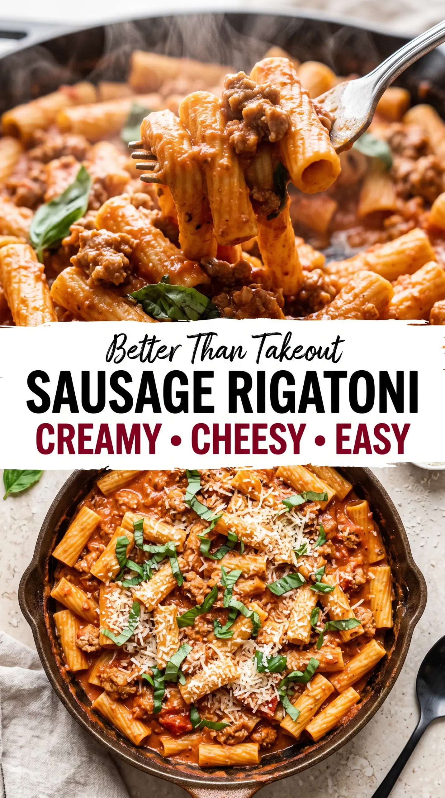 Creamy Sausage Rigatoni