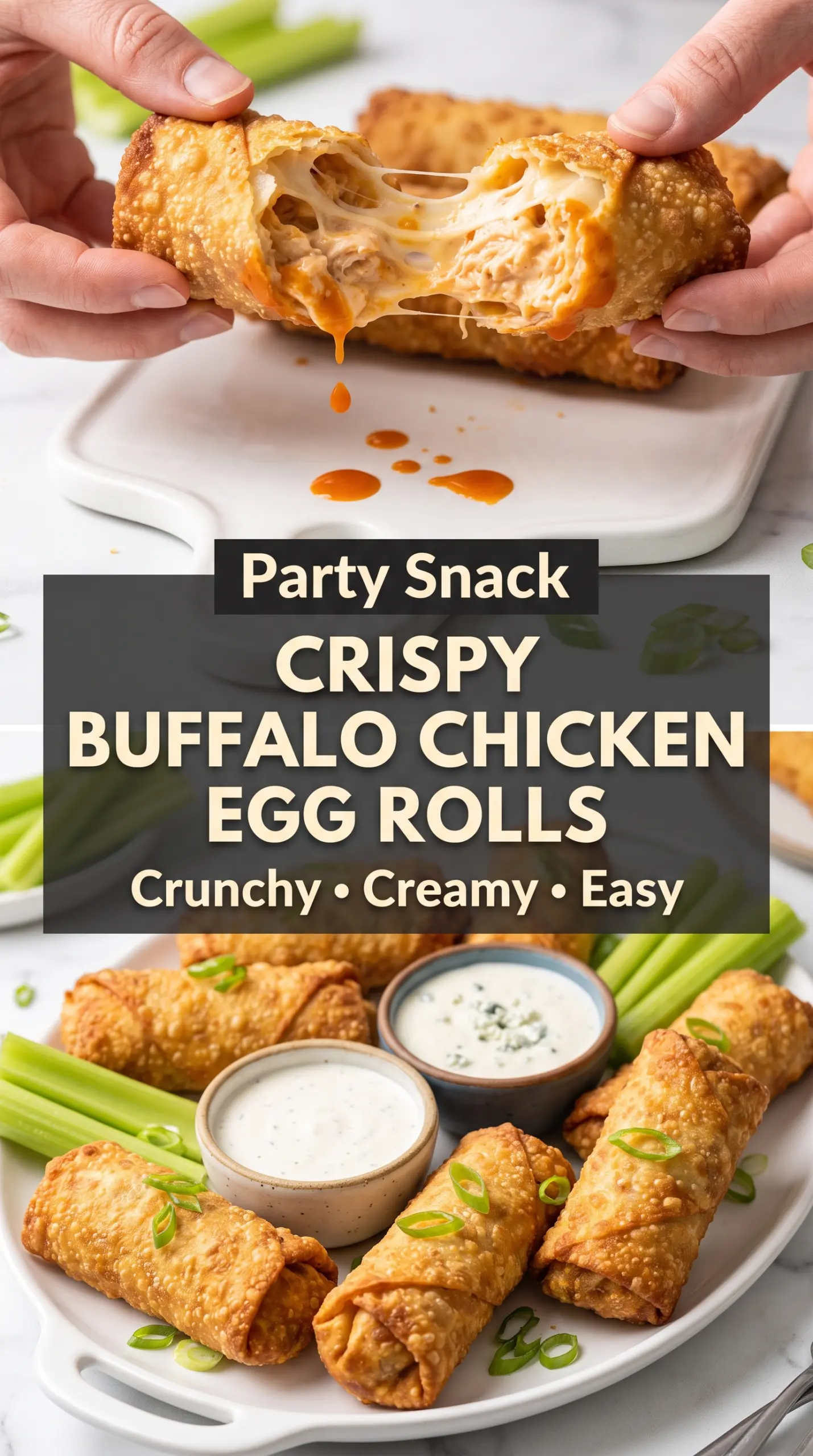 Crispy Buffalo Chicken Egg Rolls