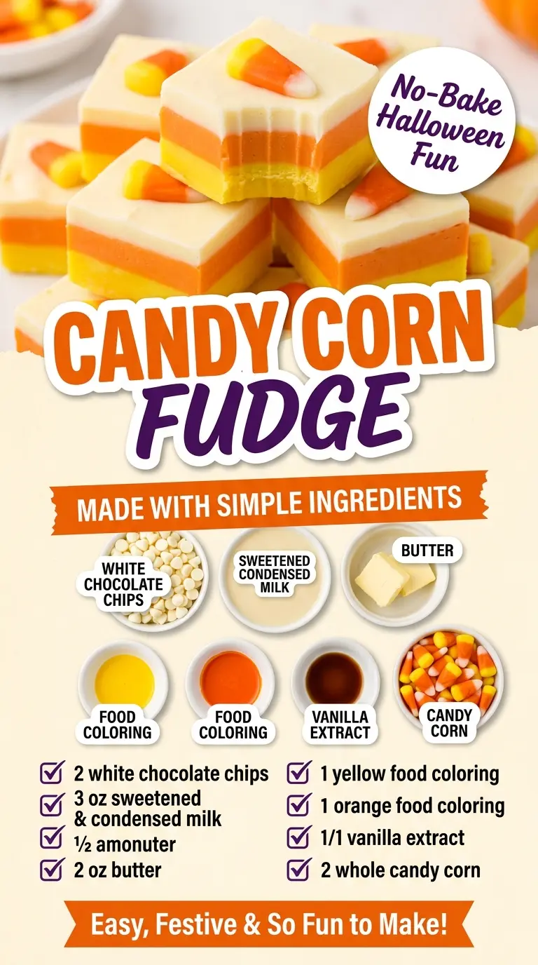 Halloween Candy Corn Fudge