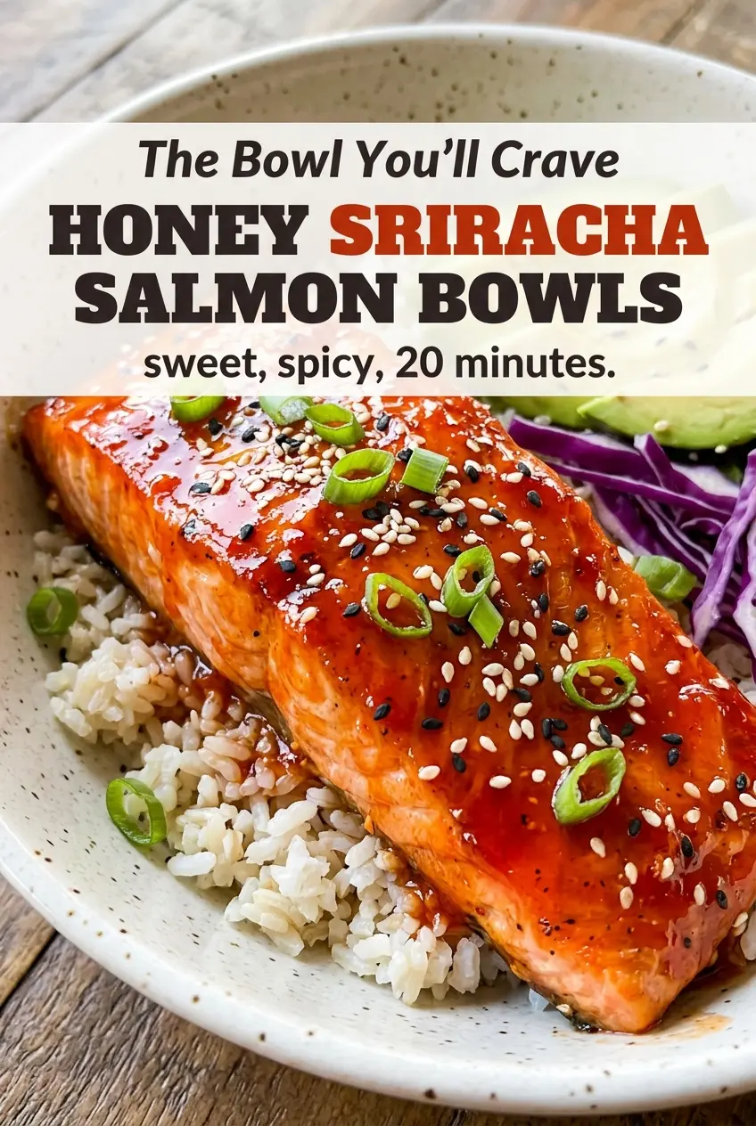 Honey Sriracha Salmon Bowls sticky glazed spicy