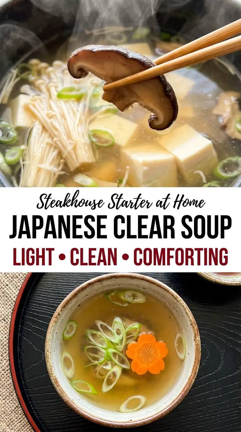 Japanese Clear Soup light delicate broth mushrooms tofu