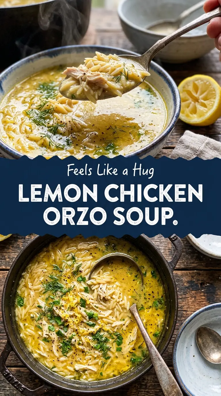 Lemon Chicken Orzo Soup bright brothy comforting