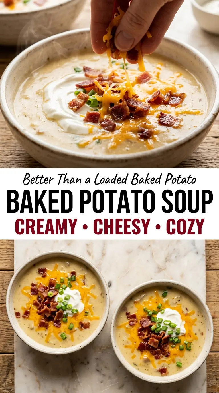Loaded baked potato soup creamy thick cheesy