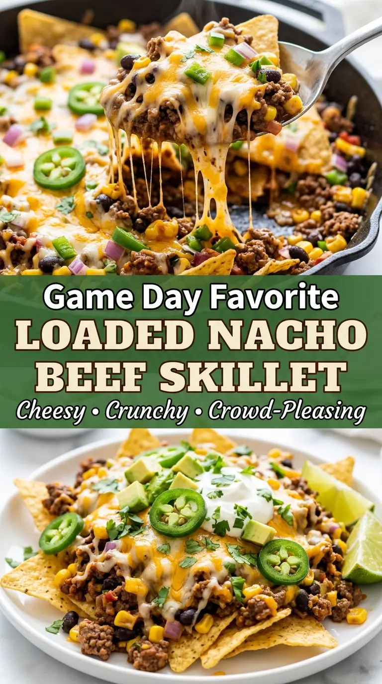 Loaded Nacho Beef Skillet cheesy crunchy